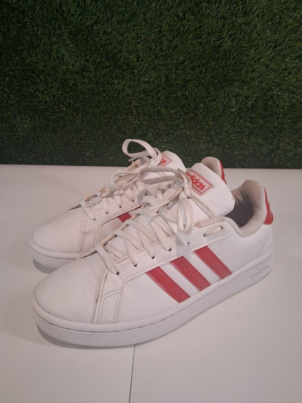 Adidas Grand Court White Shock Pink Sneakers EE9688 Women's Size 8 Rare